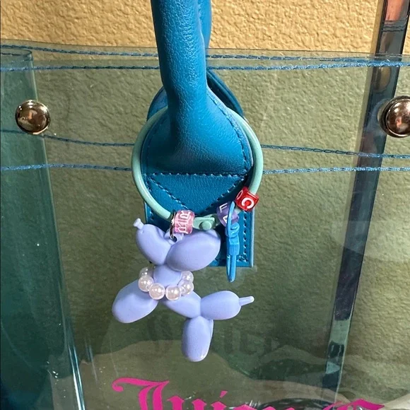 Juicy Couture See-Thru Plastic Tote with Keychain & Coin Pouch - Picture 3 of 5